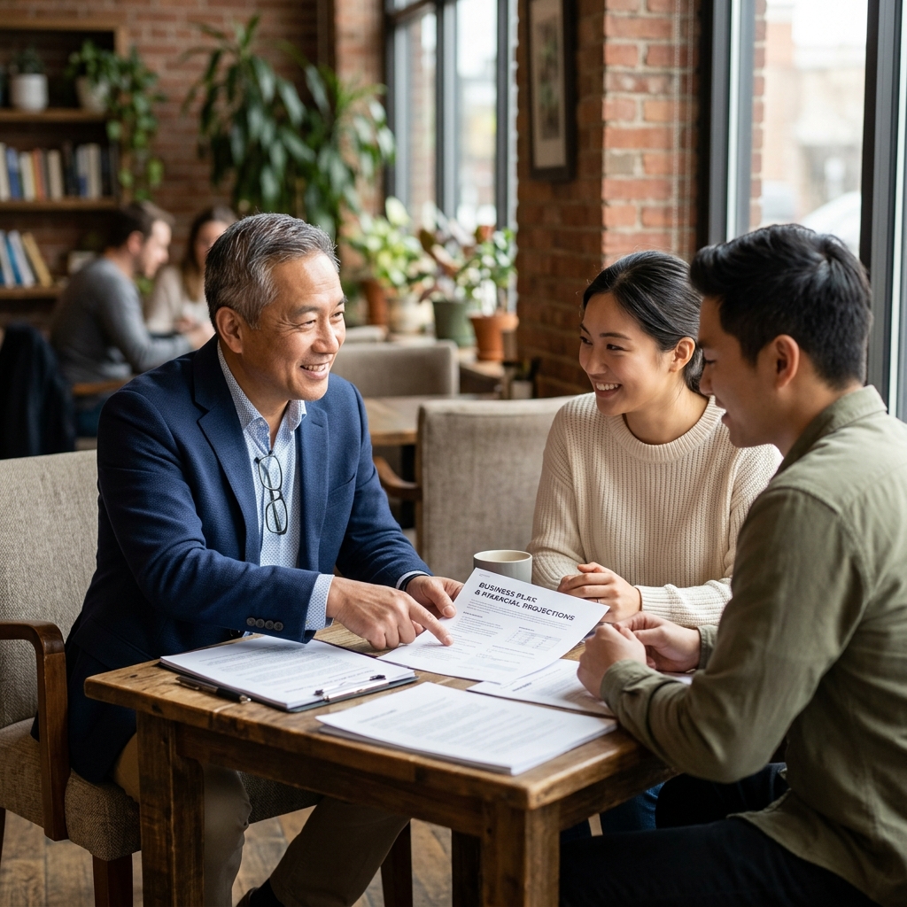 Experienced advisor consulting with SME business owners
